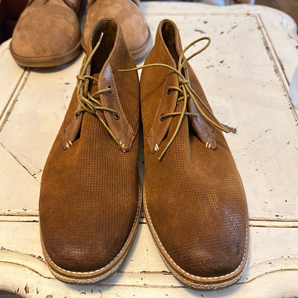 Joe's Mens Suede Leather Brown Chukka Boots Shoes 2 Eye Lace Up
